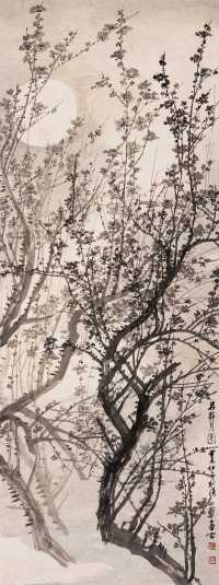 郑午昌 癸未（1943年）作 花好月圆 立轴
